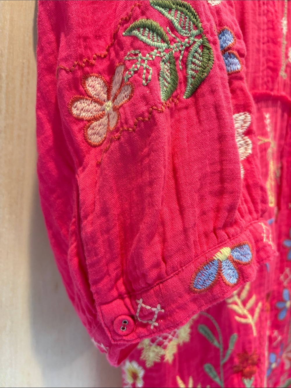 Johnny Was Biya Felicity Embroidered Button-Front Tunic Size L - Picture 3 of 8